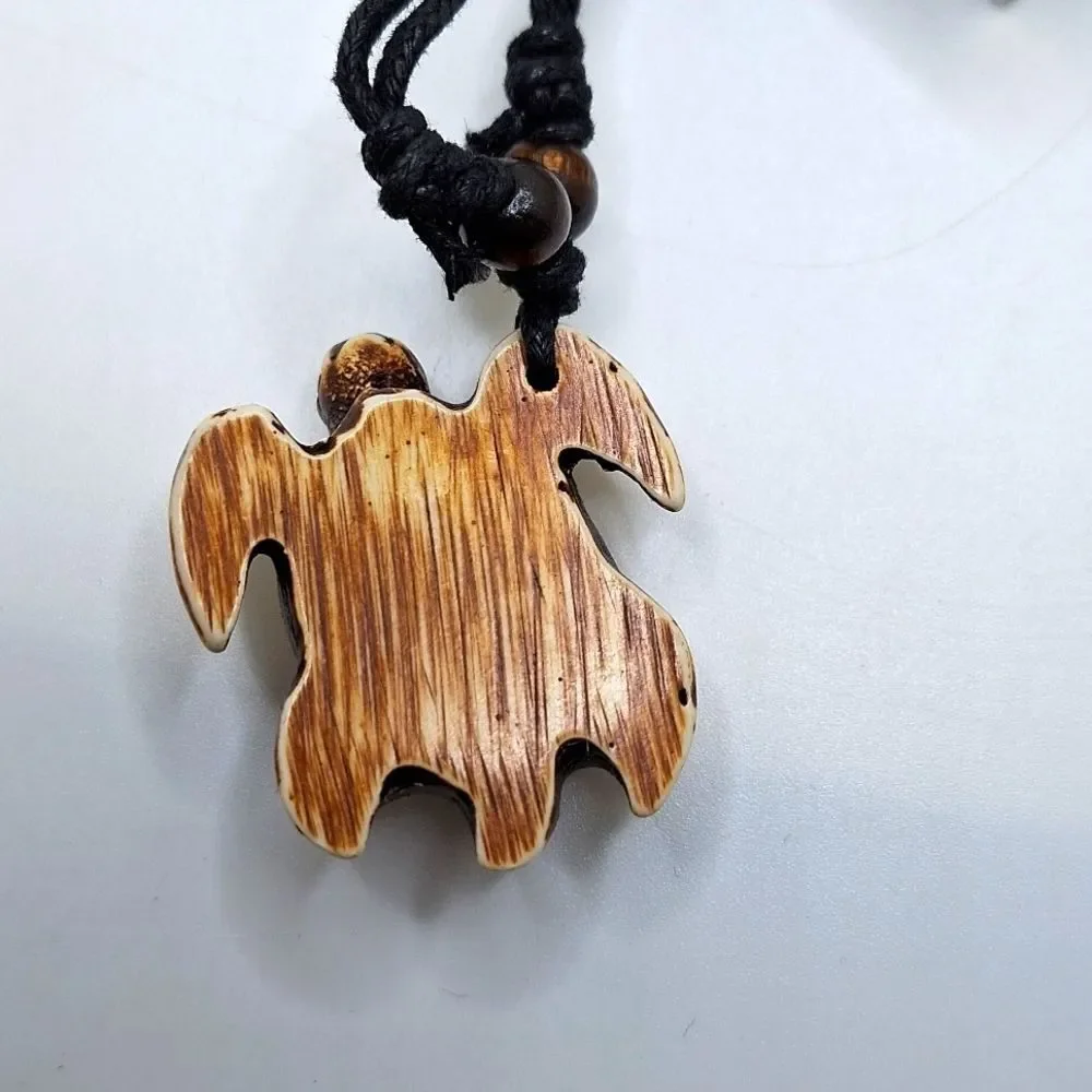 Hawaiian Turtle Pendant tribal Necklace Adjustable Rope Surfer